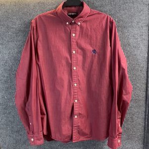 VTG Express Shirt Mens Large Burgundy Long Sleeve Button Down‎  16-16.5” Neck